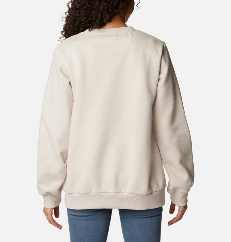 White Women's Columbia Marble Canyon Crew Sweatshirt Pullover | RBEIU-2816