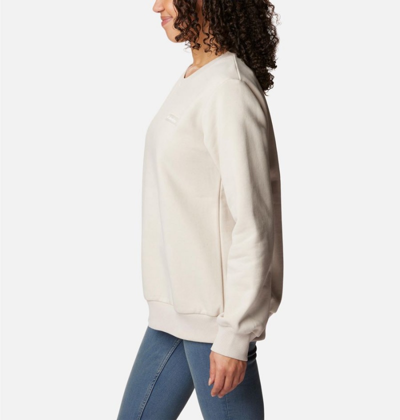 White Women's Columbia Marble Canyon Crew Sweatshirt Pullover | RBEIU-2816