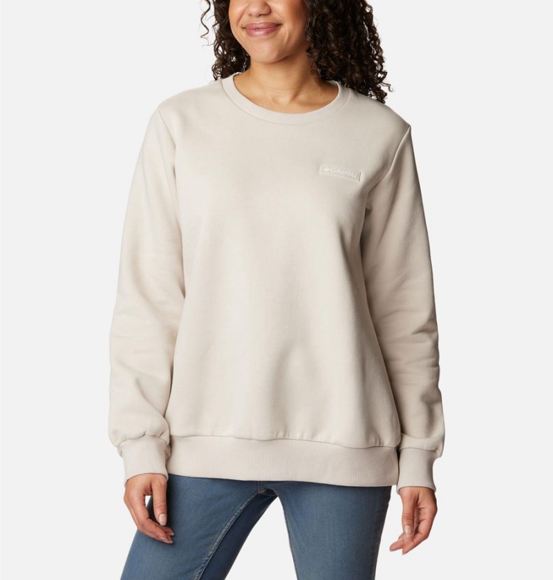 White Women's Columbia Marble Canyon Crew Sweatshirt Pullover | RBEIU-2816