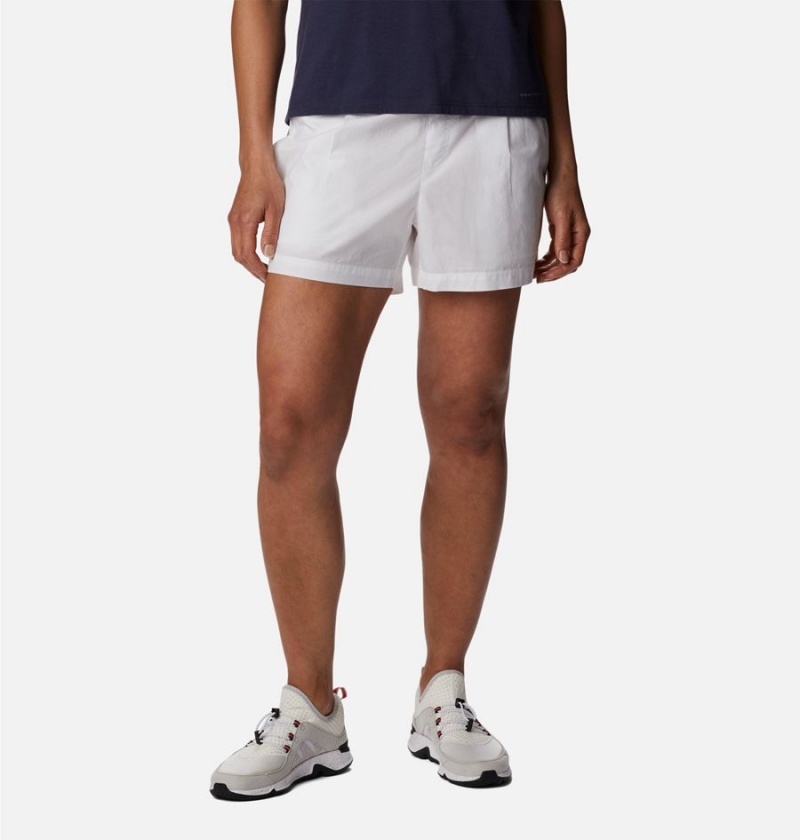 White Women\'s Columbia Norgate Shorts | VUKXS-6412