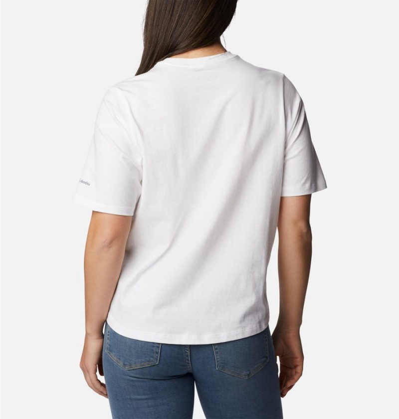 White Women's Columbia North Cascades Relaxed T-Shirt | SNYXP-2948