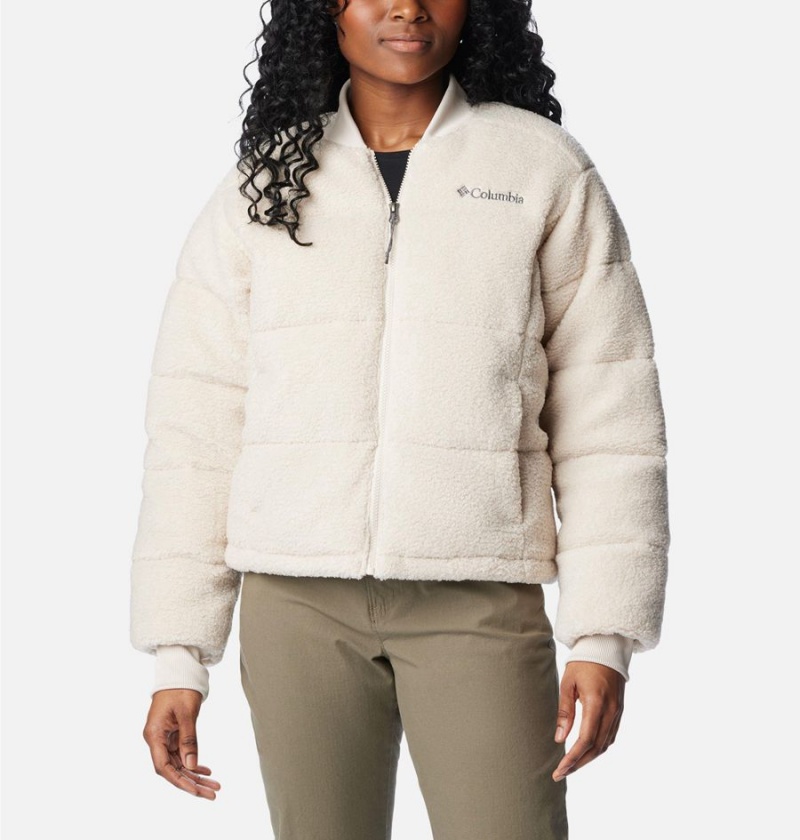 White Women\'s Columbia Novelty Puffer Jacket | VNWMP-9073