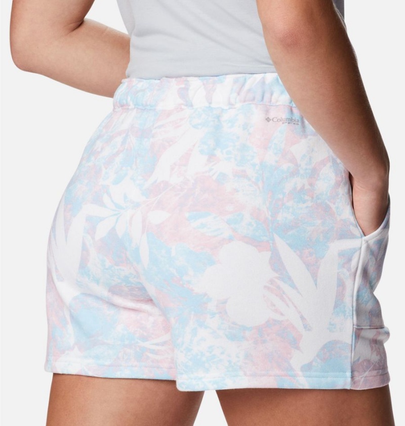 White Women's Columbia PFG Slack Water French Terry Shorts | UAYMN-3196