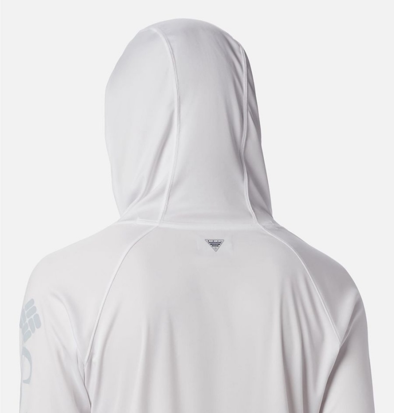 White Women's Columbia PFG Tidal Tee Hoodie | GFPUO-4239