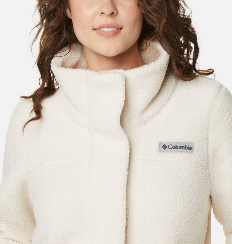 White Women's Columbia Panorama Long Fleece Jacket | WYXFR-0629