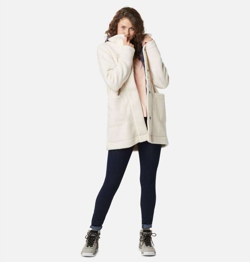 White Women's Columbia Panorama Long Fleece Jacket | WYXFR-0629