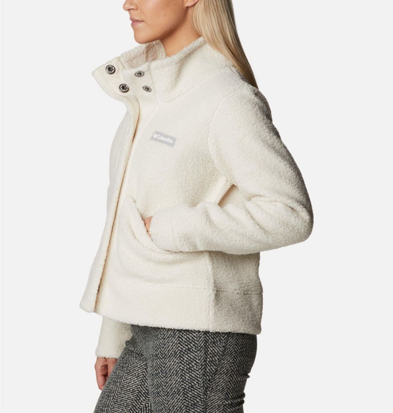 White Women's Columbia Panorama Snap Fleece Jacket | LNYDW-3624