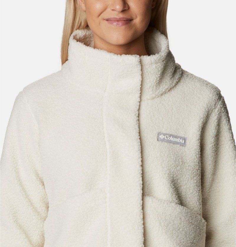 White Women's Columbia Panorama Snap Fleece Jacket | LNYDW-3624