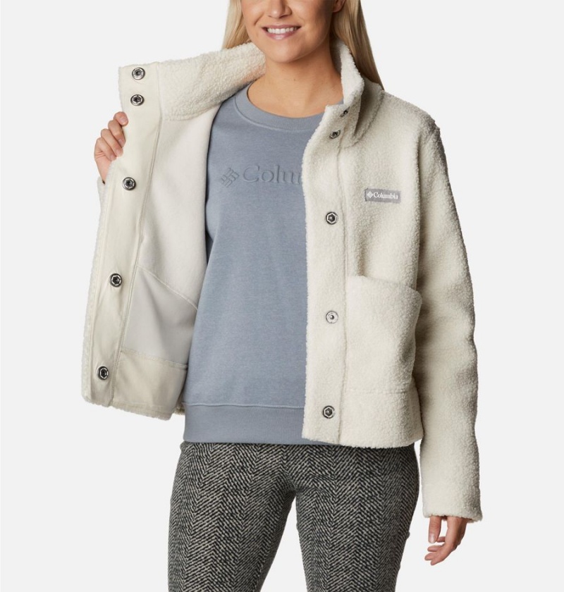 White Women's Columbia Panorama Snap Fleece Jacket | LNYDW-3624