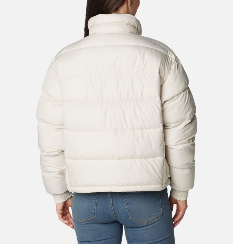 White Women's Columbia Pike Lake II Cropped Puffer Jacket | TMRDF-4269