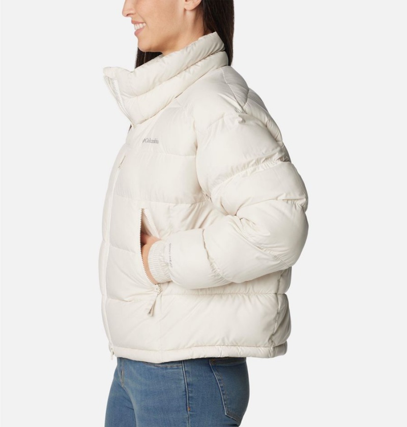 White Women's Columbia Pike Lake II Cropped Puffer Jacket | TMRDF-4269