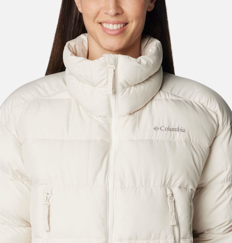 White Women's Columbia Pike Lake II Cropped Puffer Jacket | TMRDF-4269