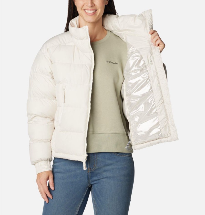 White Women's Columbia Pike Lake II Cropped Puffer Jacket | TMRDF-4269