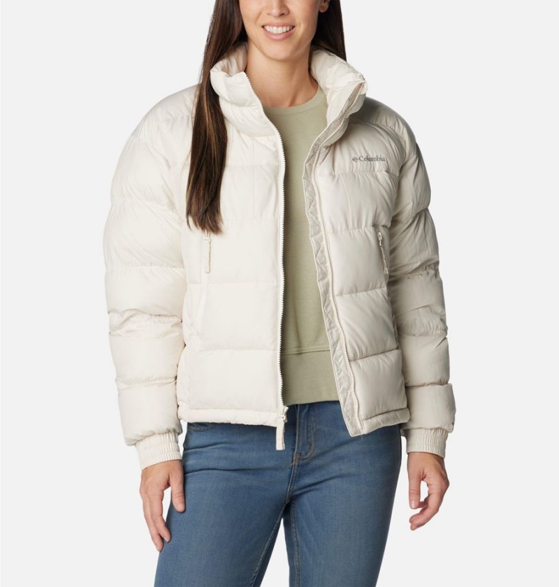 White Women's Columbia Pike Lake II Cropped Puffer Jacket | TMRDF-4269