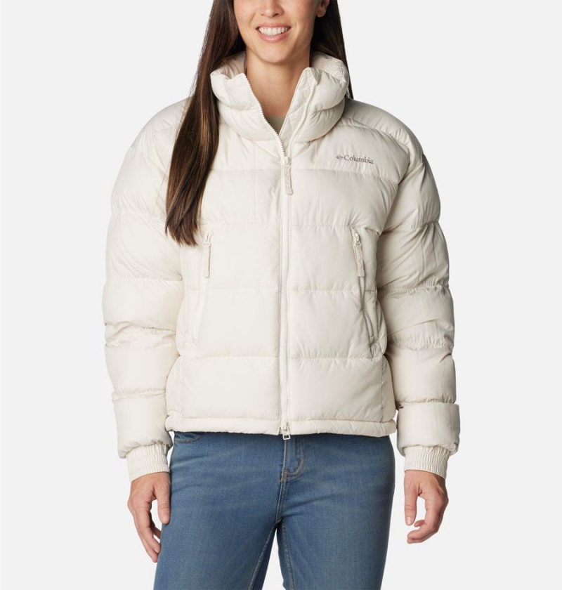 White Women\'s Columbia Pike Lake II Cropped Puffer Jacket | TMRDF-4269