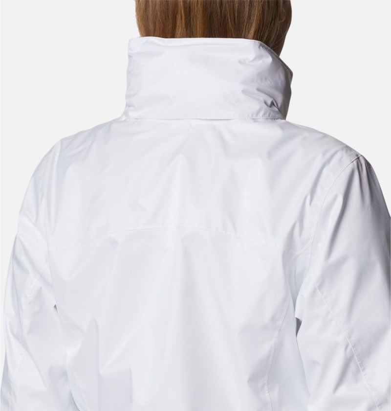 White Women's Columbia Pouration Rain Jacket | ICEBT-5108