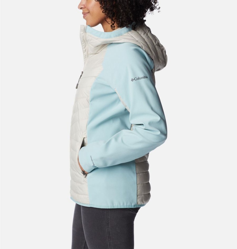 White Women's Columbia Powder Lite Hybrid Hooded Puffer Jacket | ABVUC-2140