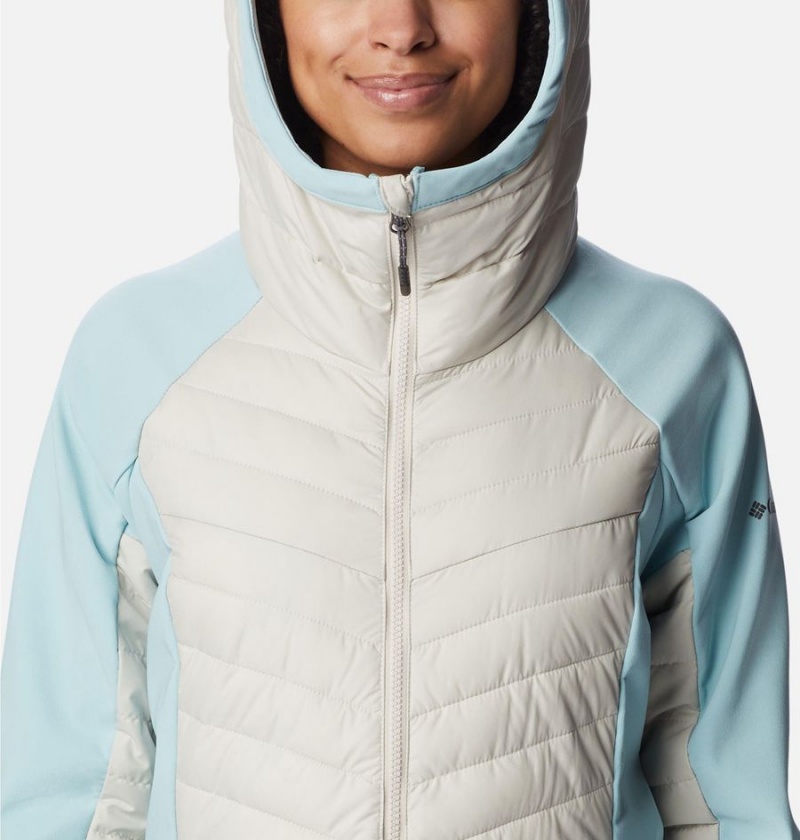 White Women's Columbia Powder Lite Hybrid Hooded Puffer Jacket | ABVUC-2140