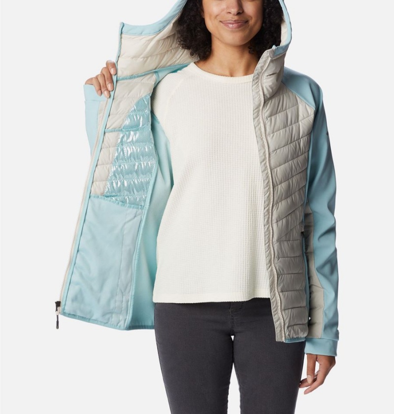 White Women's Columbia Powder Lite Hybrid Hooded Puffer Jacket | ABVUC-2140