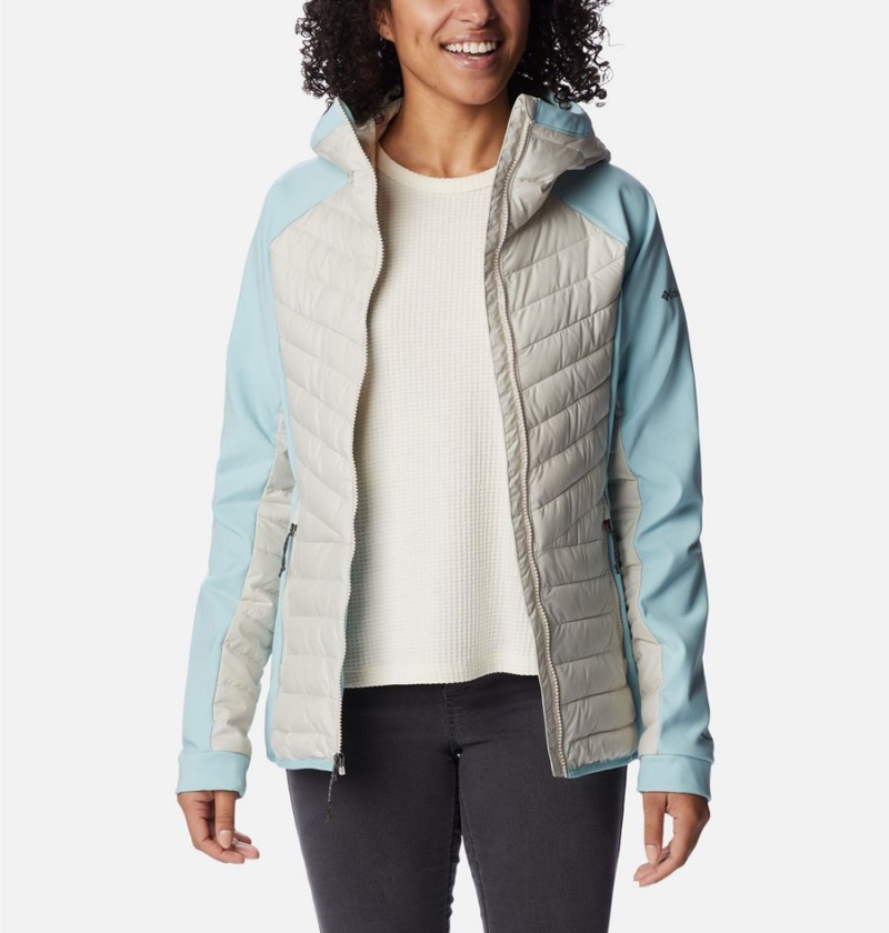 White Women's Columbia Powder Lite Hybrid Hooded Puffer Jacket | ABVUC-2140