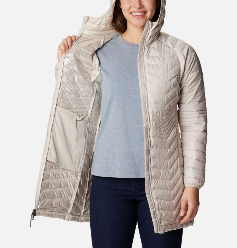 White Women's Columbia Powder Lite Mid Puffer Jacket | LEUCN-0352