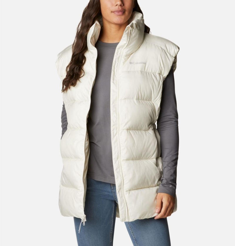 White Women's Columbia Puffect Mid Vest | CVEPH-0764