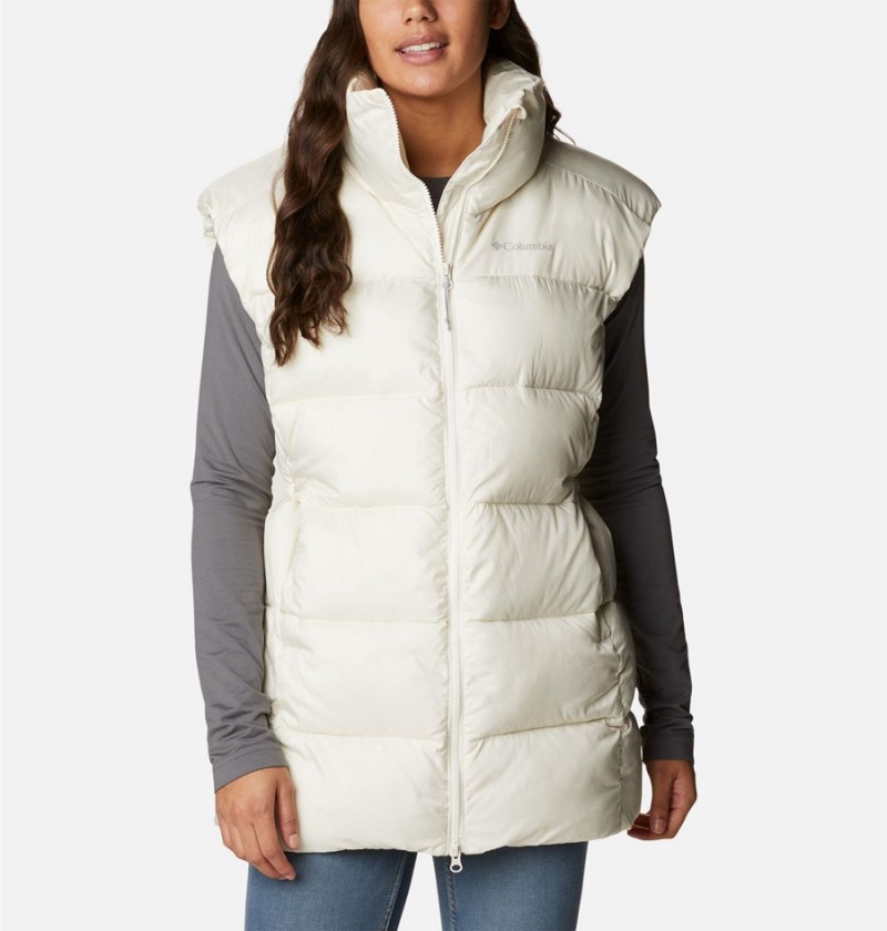 White Women\'s Columbia Puffect Mid Vest | CVEPH-0764