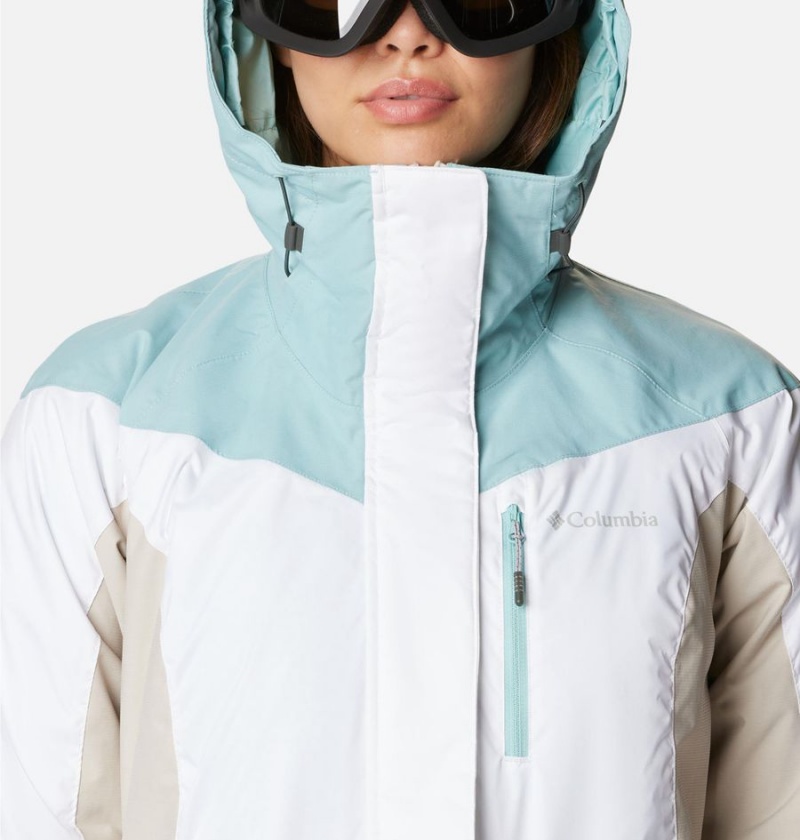 White Women's Columbia Rosie Run Insulated Ski Jacket | EQBUP-8076