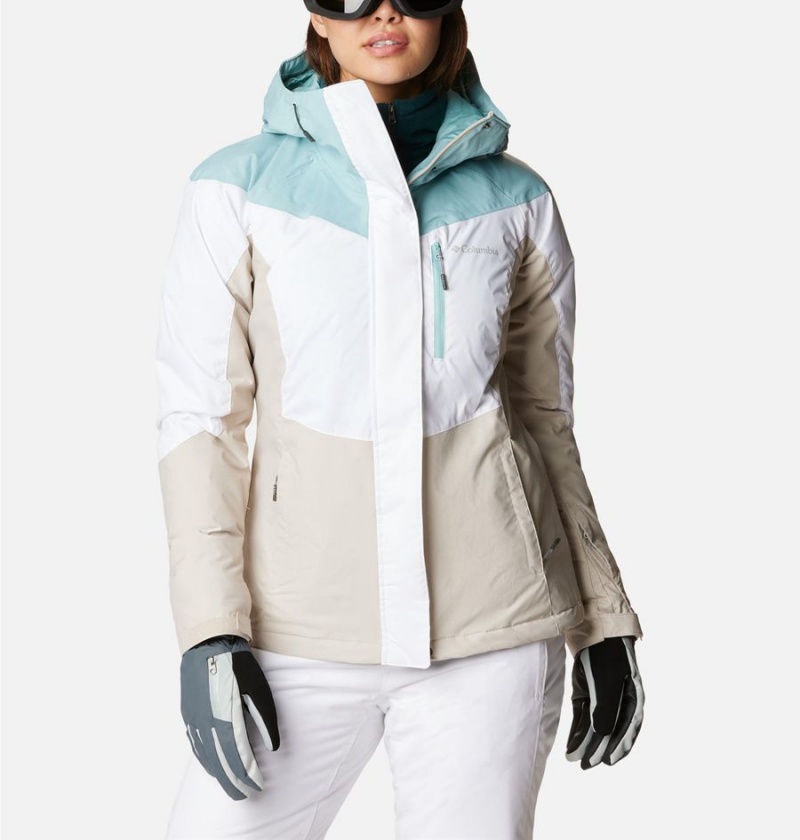 White Women\'s Columbia Rosie Run Insulated Ski Jacket | EQBUP-8076