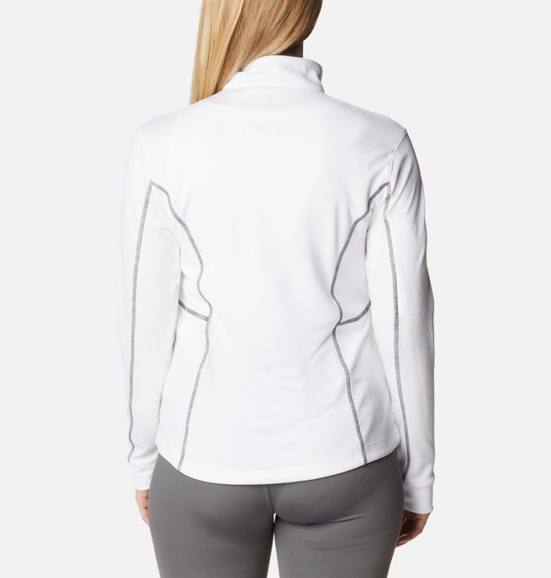 White Women's Columbia Shotgun Quarter Zip Golf Pullover | CIZAV-0263