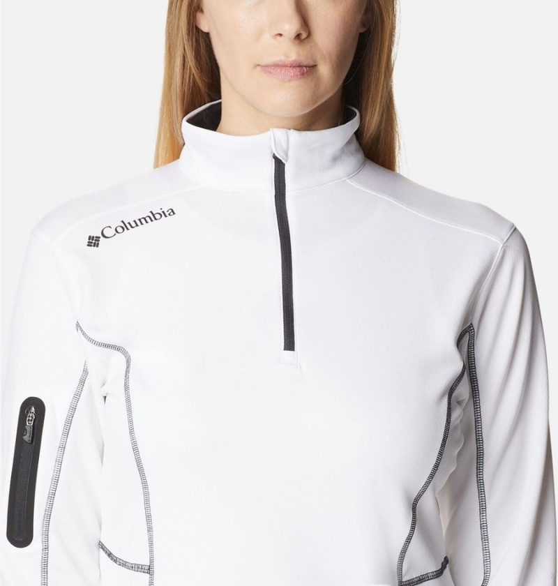 White Women's Columbia Shotgun Quarter Zip Golf Pullover | CIZAV-0263