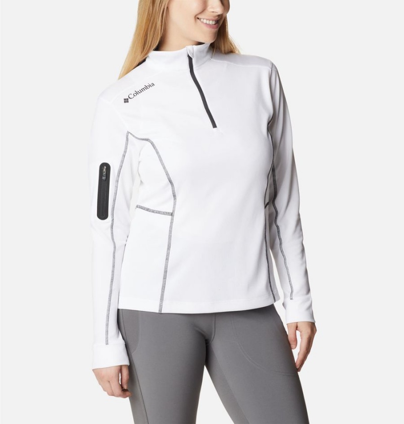 White Women's Columbia Shotgun Quarter Zip Golf Pullover | CIZAV-0263