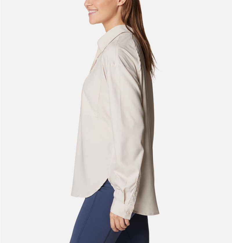 White Women's Columbia Silver Ridge Utility Long Sleeve Shirt | OFVSJ-9230