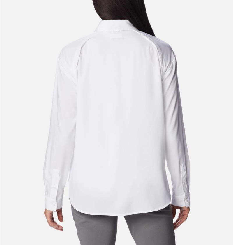 White Women's Columbia Silver Ridge Utility Long Sleeve Shirt | EMGKQ-0583