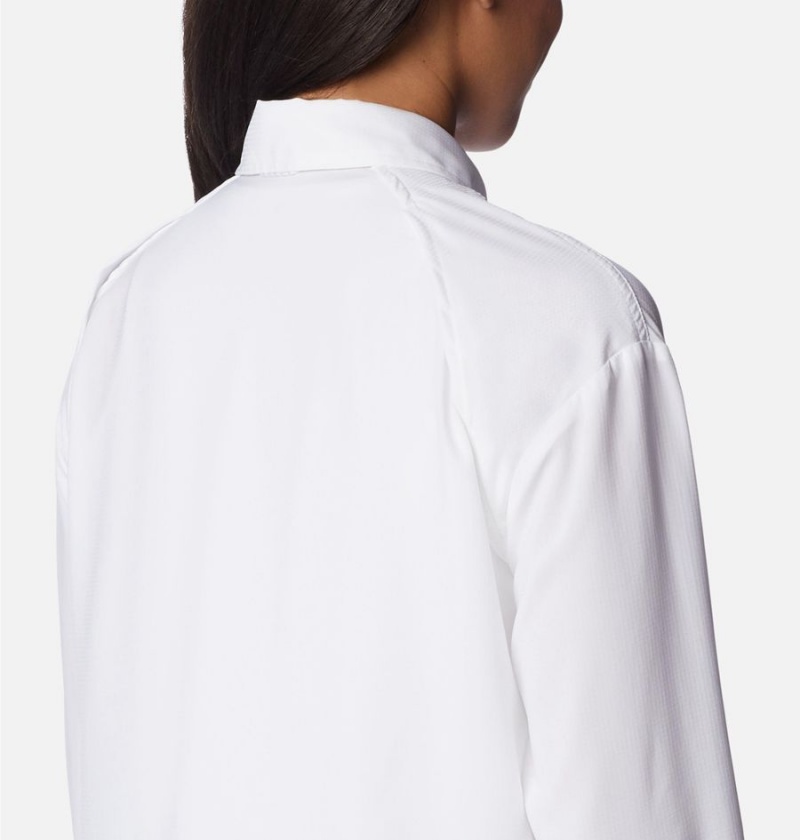 White Women's Columbia Silver Ridge Utility Long Sleeve Shirt | EMGKQ-0583