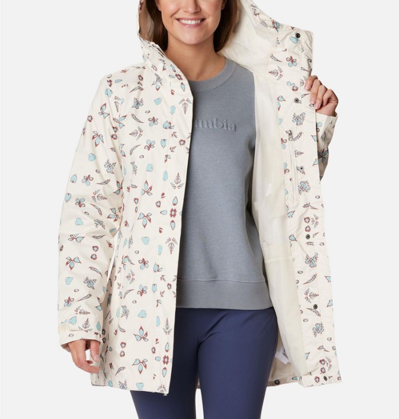 White Women's Columbia Splash A Little II Rain Jacket | MOQBX-6231