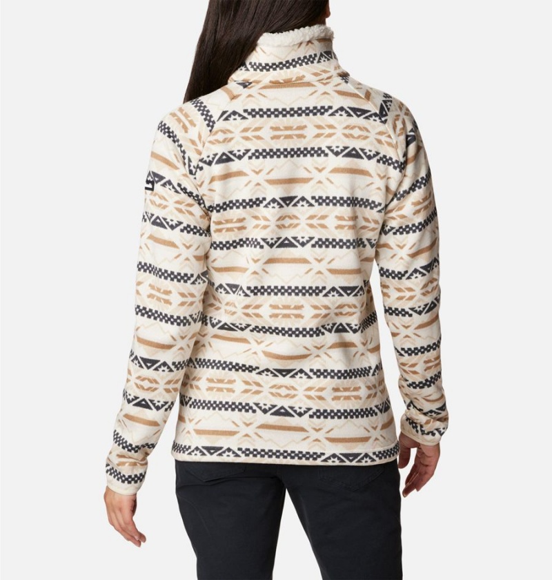 White Women's Columbia Sweater Weather Sherpa Hybrid Pullover | TWHDY-1685