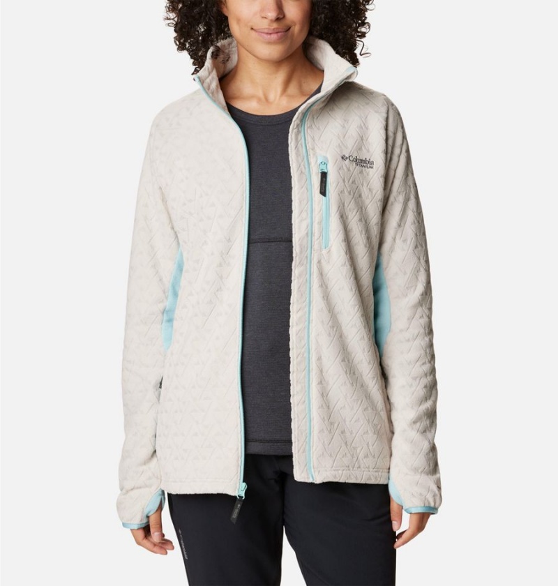 White Women's Columbia Titan Pass 3.0 Full Zip Fleece Jacket | DHUPX-2048