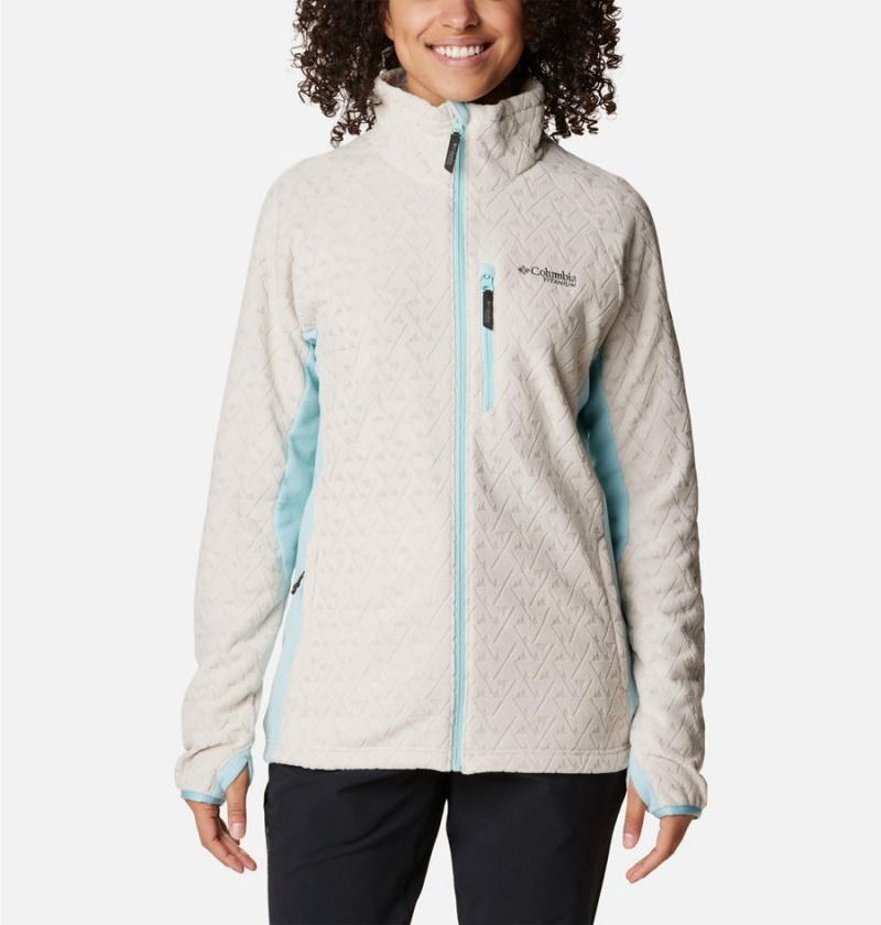 White Women\'s Columbia Titan Pass 3.0 Full Zip Fleece Jacket | DHUPX-2048