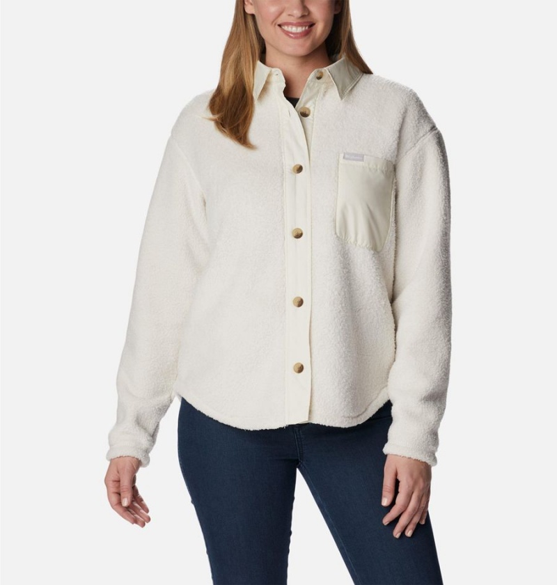 White Women's Columbia West Bend Jacket Shirt | VKPZT-0583