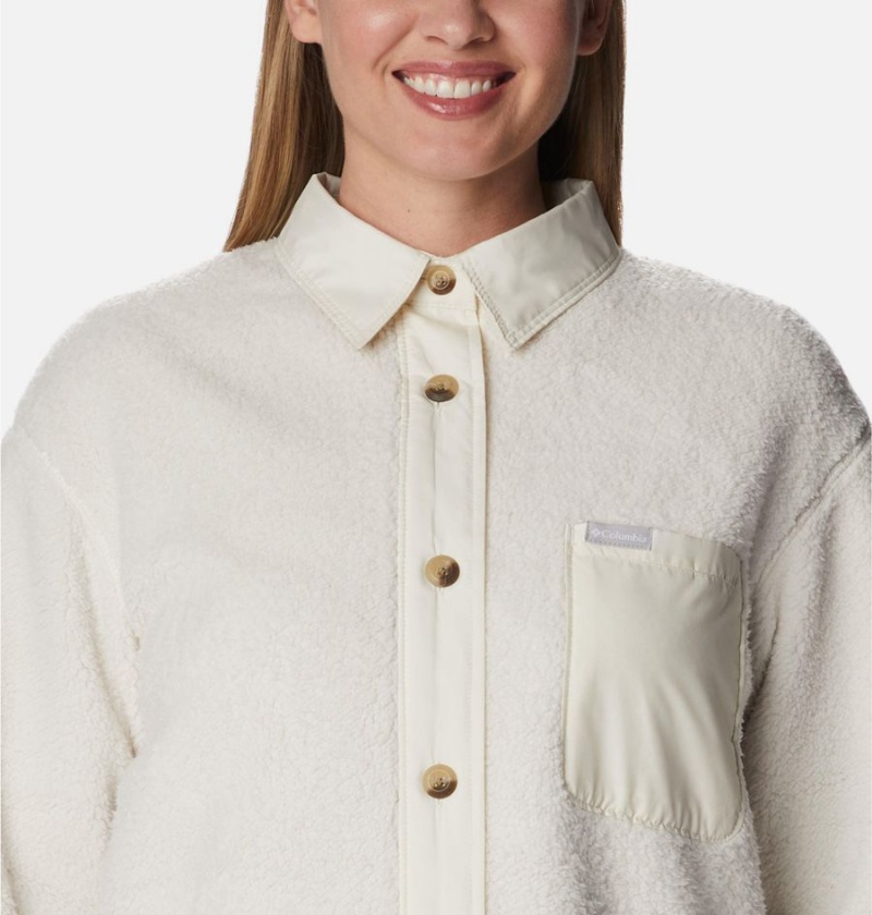 White Women's Columbia West Bend Jacket Shirt | VKPZT-0583