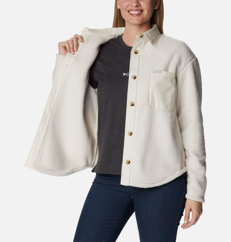 White Women's Columbia West Bend Jacket Shirt | VKPZT-0583