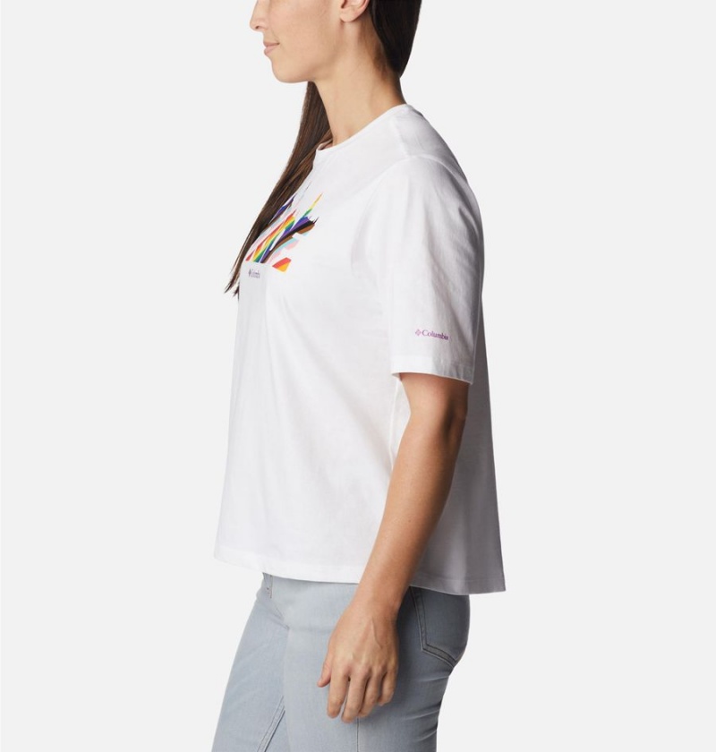 White Women's Columbia Wild Places T-Shirt | ZQAEY-9325