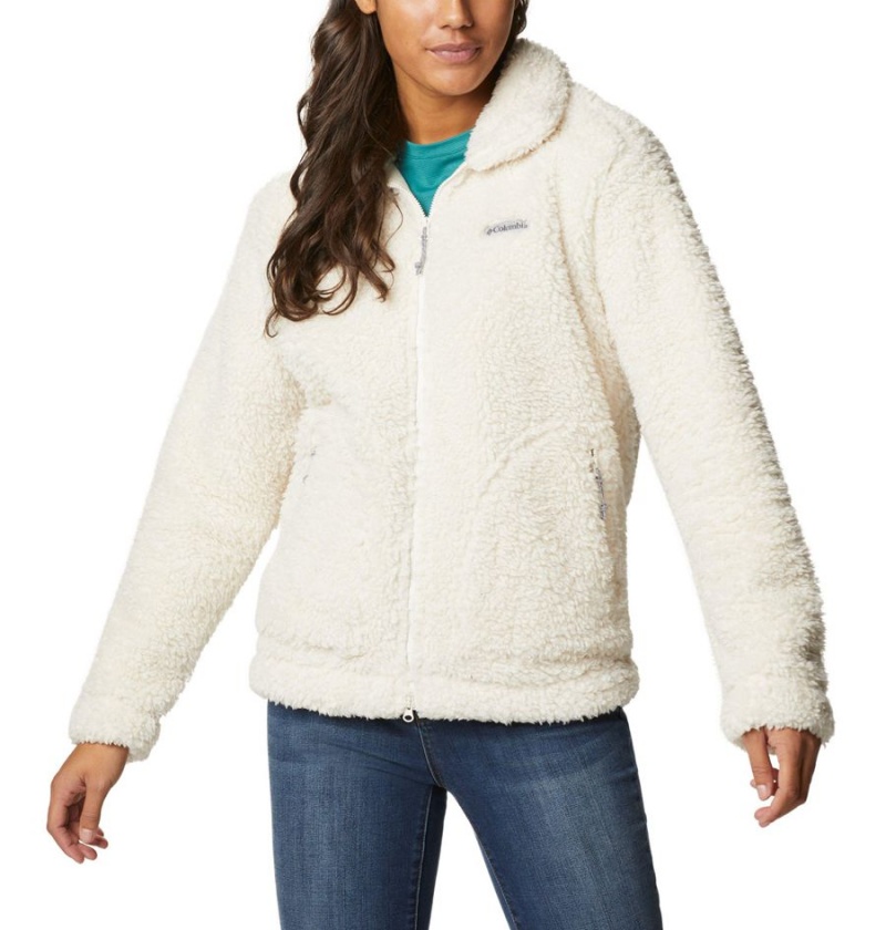 White Women\'s Columbia Winter Pass Sherpa Full Zip Fleece Jacket | QAUGN-6809