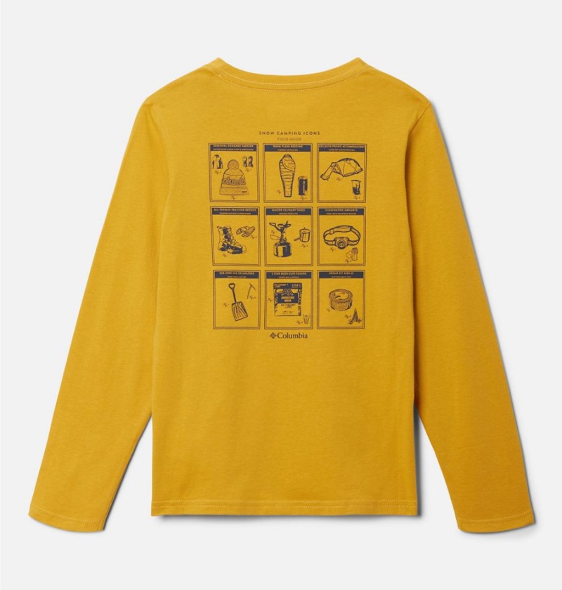 Yellow Kids' Columbia Dobson Pass Long Sleeve Graphic T-Shirt | NKOXG-2579