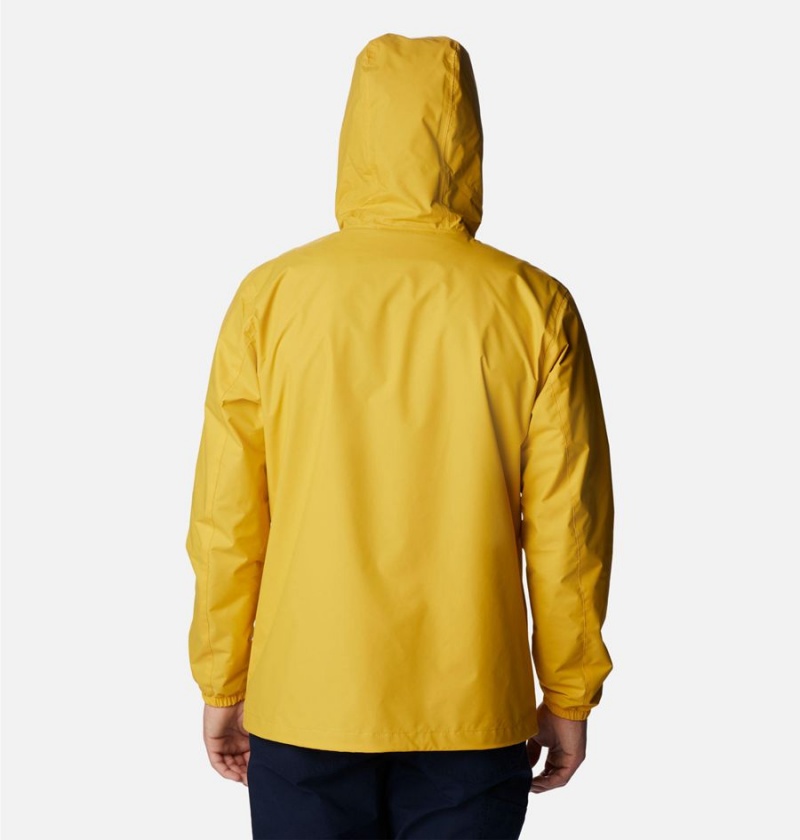 Yellow Men's Columbia Cedar Cliff Rain Jacket | JUCYS-3640