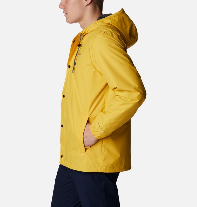 Yellow Men's Columbia Cedar Cliff Rain Jacket | JUCYS-3640