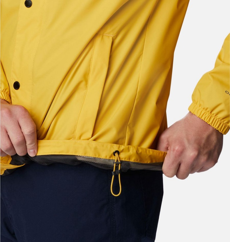 Yellow Men's Columbia Cedar Cliff Rain Jacket | JUCYS-3640