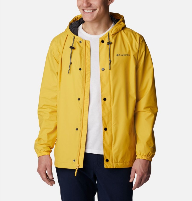 Yellow Men's Columbia Cedar Cliff Rain Jacket | JUCYS-3640