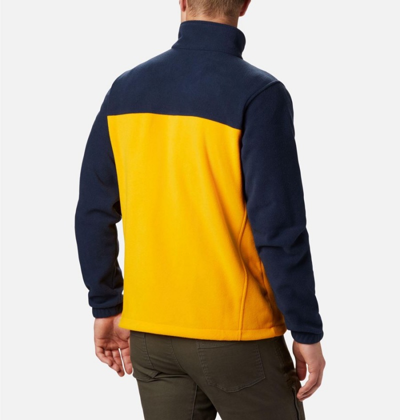 Yellow Men's Columbia Collegiate Flanker III - West Virginia University Fleece Jacket | XPNDB-5368